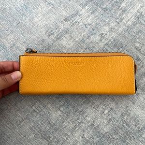 Leather Coach Zippered Accessory Case